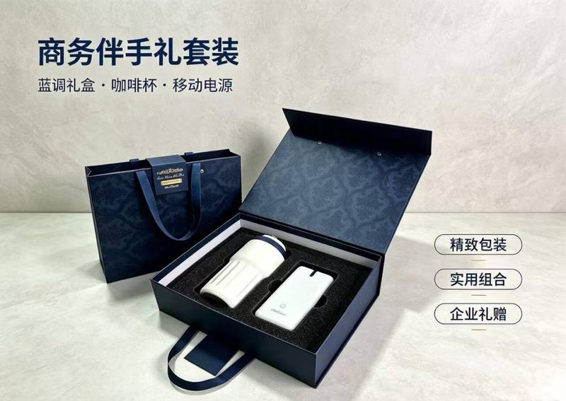 Navy Business Gift with Power Bank